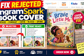 fix, resize, format rejected book cover for amazon, ingramspark and cmyk errors