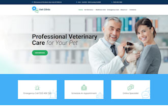 design veterinary clinic website, pet grooming dog training website with booking