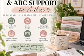 provide bookfunnel, bookclicker, and arc support for authors