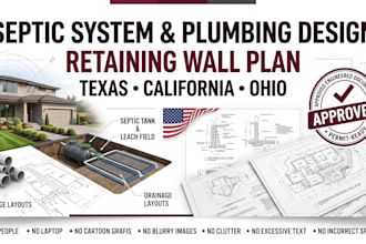 septic system and plumbing design retaining wall plan in texas california ohio