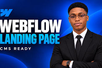 design and develop a webflow landing page with cms