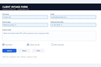 create interactive fillable PDF forms with calculations