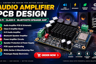 audio amplifier pcb design, hi fi, class d, bluetooth speaker amp board design