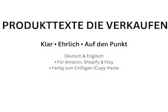 write product descriptions in german or english