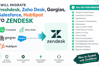 migrate freshdesk zoho desk gorgias salesforce hubspot to zendesk