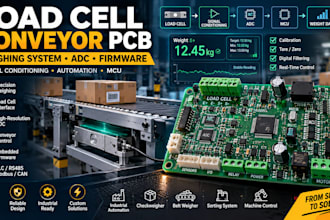 design load cell conveyor pcb, weighing system, adc and embedded firmware