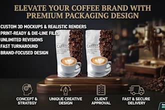 design premium coffee, tea and food packaging and product labels