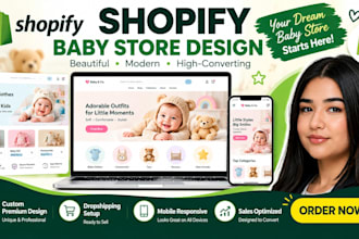 shopify store design, baby store, wix baby clothing store, dropshipping clothing