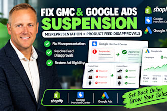 fix gmc and google ads suspension misrepresentation and product feed disapproval