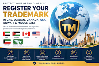register trademark in uae,, jordan, canada, usa, kuwait and middle east state