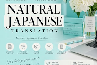 translate english to japanese or japanese to english naturally
