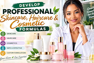 develop professional skincare, haircare and cosmetic formulas