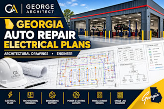 design georgia auto repair electrical plans, architectural drawings and engineer
