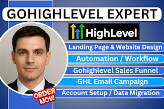 be your go highlevel expert on sales funnel, ghl automation website landing page