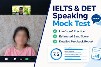 conduct a ielts or det mock speaking test with feedback