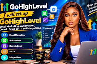 set up gohighlevel email marketing campaigns, workflows, domain email, SMTP
