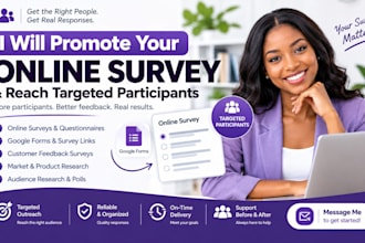promote your online survey and reach targeted participants for valuable response