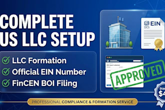 handle US llc formation, obtain ein, and file fincen boi report