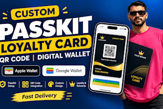 design custom passkit loyalty card qr code digital wallet apple google wallet