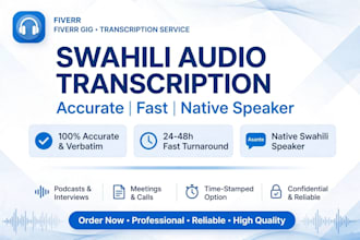 transcribe swahili audio accurately to english text
