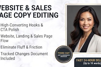 edit and proofread high converting website, sales page, and landing page copy