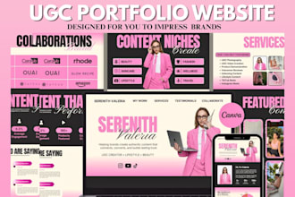 do squarespace website design for ugc creator and ugc portfolio websites