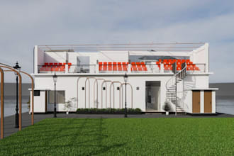 render exterior, interior of your restaurant, 2d or 3d floor plan design, 3d viz