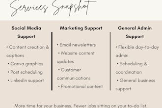 provide marketing and admin support for your small business