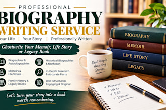 ghostwrite a researched biography, memoir, or life story book