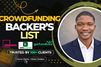 provide targeted crowdfunding backer list for kickstarter and indiegogo