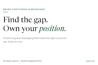 find your brands niche and write your positioning and messaging