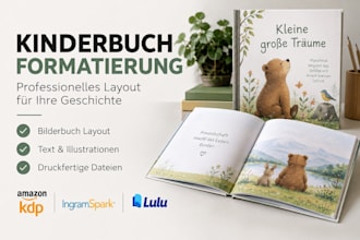 format german children book and picture book for amazon KDP, lulu, ingramspark