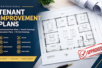 create tenant improvement plans, commercial permit drawings and floor plans
