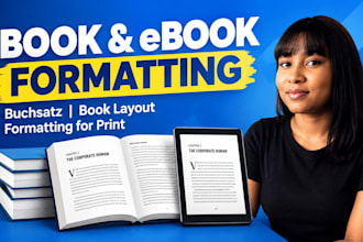do book formatting, buchsatz, ebook formatting, book layout formatting for print