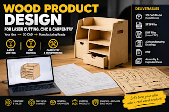 design wood products for laser cutting, cnc and carpentry