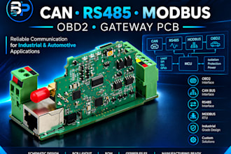 design can bus obd2 rs485 modbus industrial interface pcb and gateway hardware