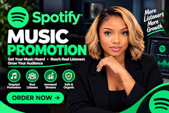 increase spotify followers, spotify streams monthly listeners, spotify promotion
