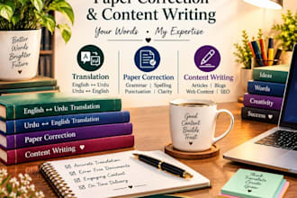 do english urdu translation and content writing