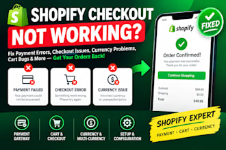 fix shopify checkout payment gateway currency cart payment failed checkout issue