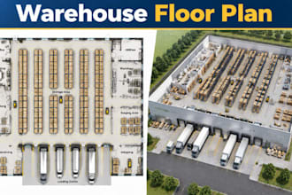 create warehouse floor plan architecture industrial storage facility layout