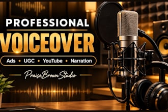 record a professional and narration voice over for your video, ad, or project