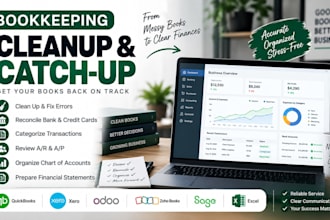 clean up, catch up and reconcile your bookkeeping