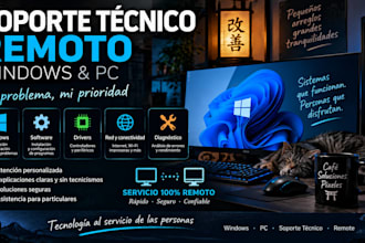 resolveré problemas de windows y daré soporte técnico remoto