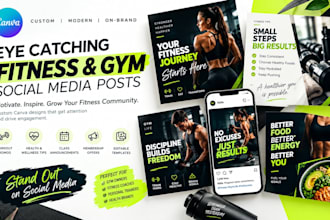 create eye catching canva fitness and gym social media posts