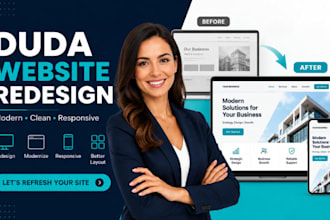 redesign duda website, duda customization, duda website redesign, website design