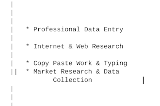 do data entry, internet research, market research