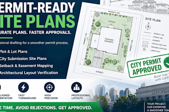 draft accurate plot plans, site plans, and lot plans for city permit