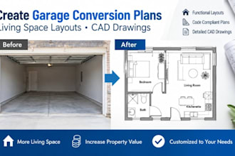 create garage conversion plans living space layouts cad drawings