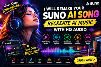 remake your suno ai song, recreate ai music with hq audio