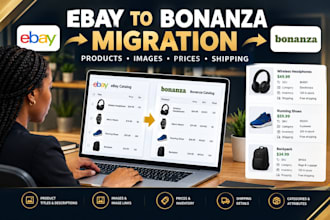 migrate ebay product listings to bonanza with images and shipping data